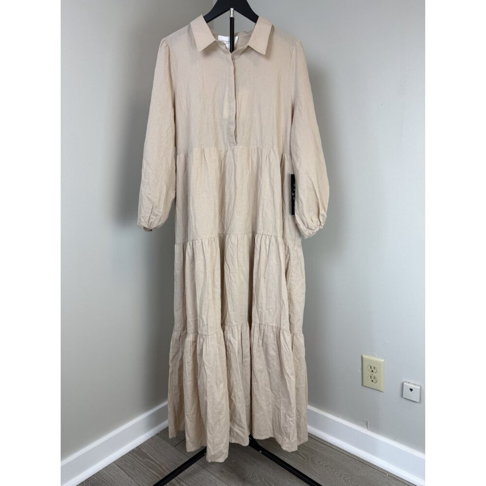 NWT Pomander Place Sandstone Cotton Mabel Maxi Dress in Sandstone Size XXL - Picture 2 of 9
